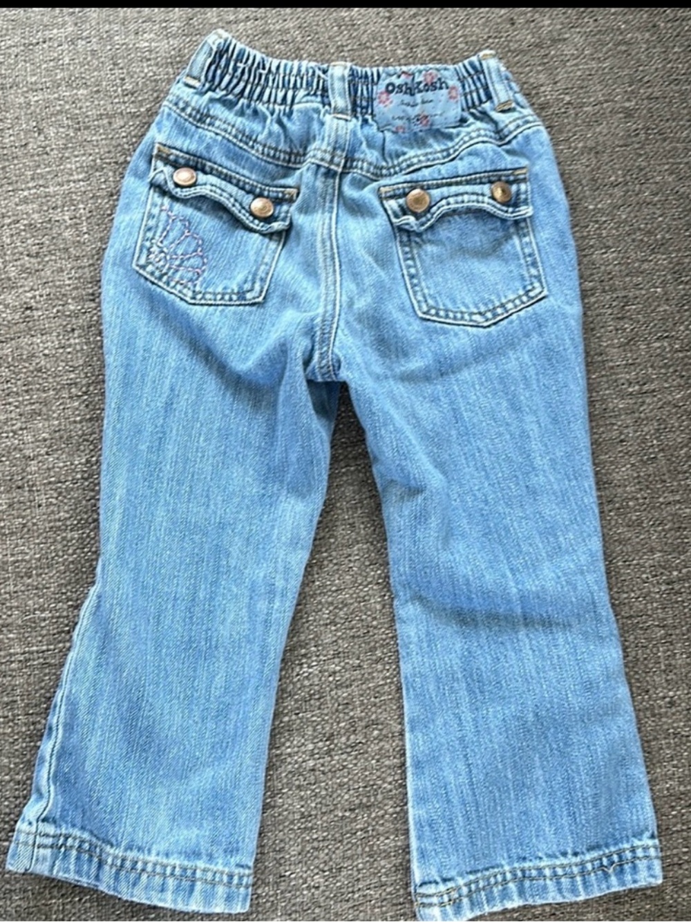 OshKosh B'gosh Girls Light Wash Embroidered Back Pocket Jeans 5T